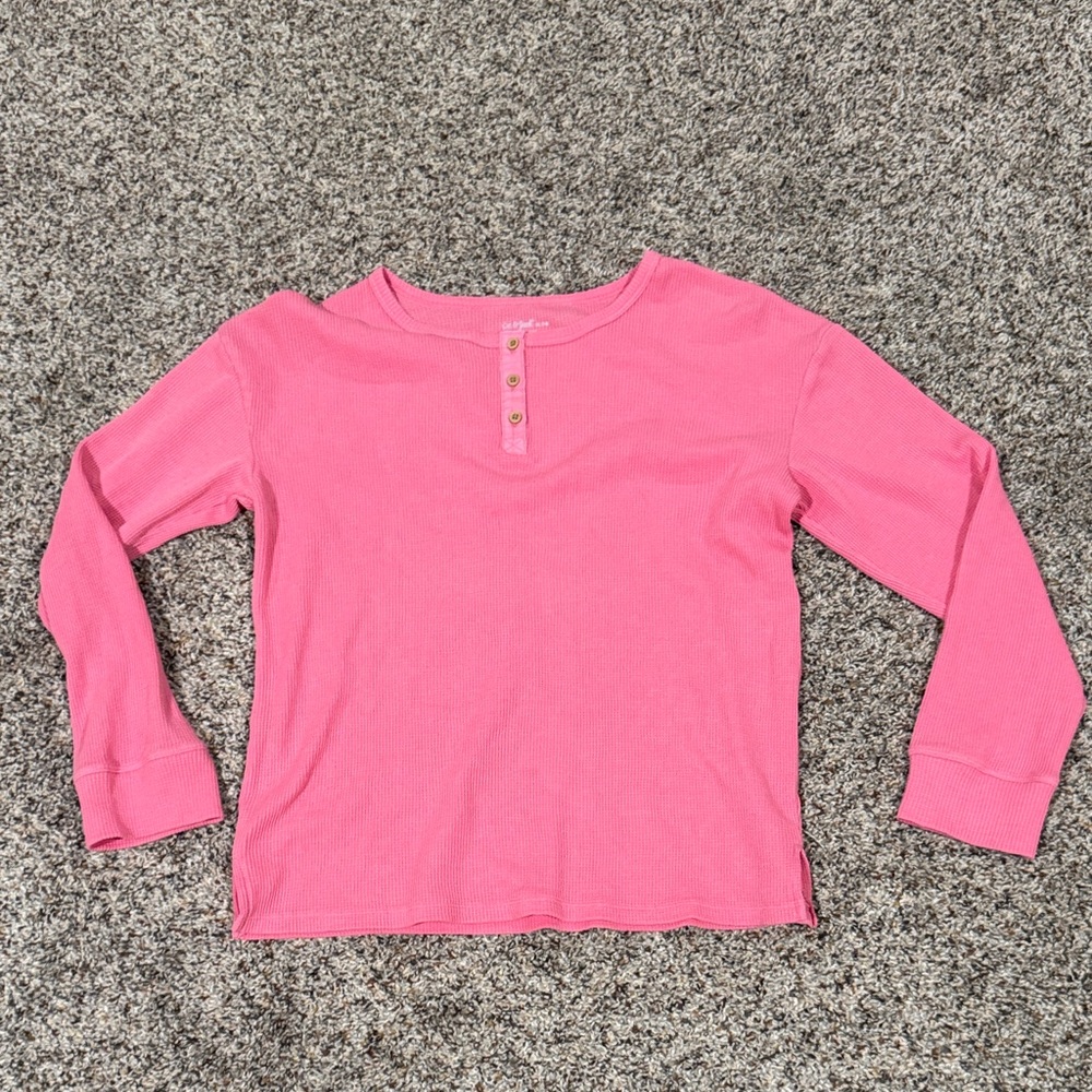 Cat & Jack Pink Long-Sleeve Henley Top